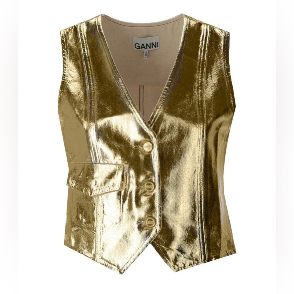 Ganni Gold Vest - Picture 4 of 4